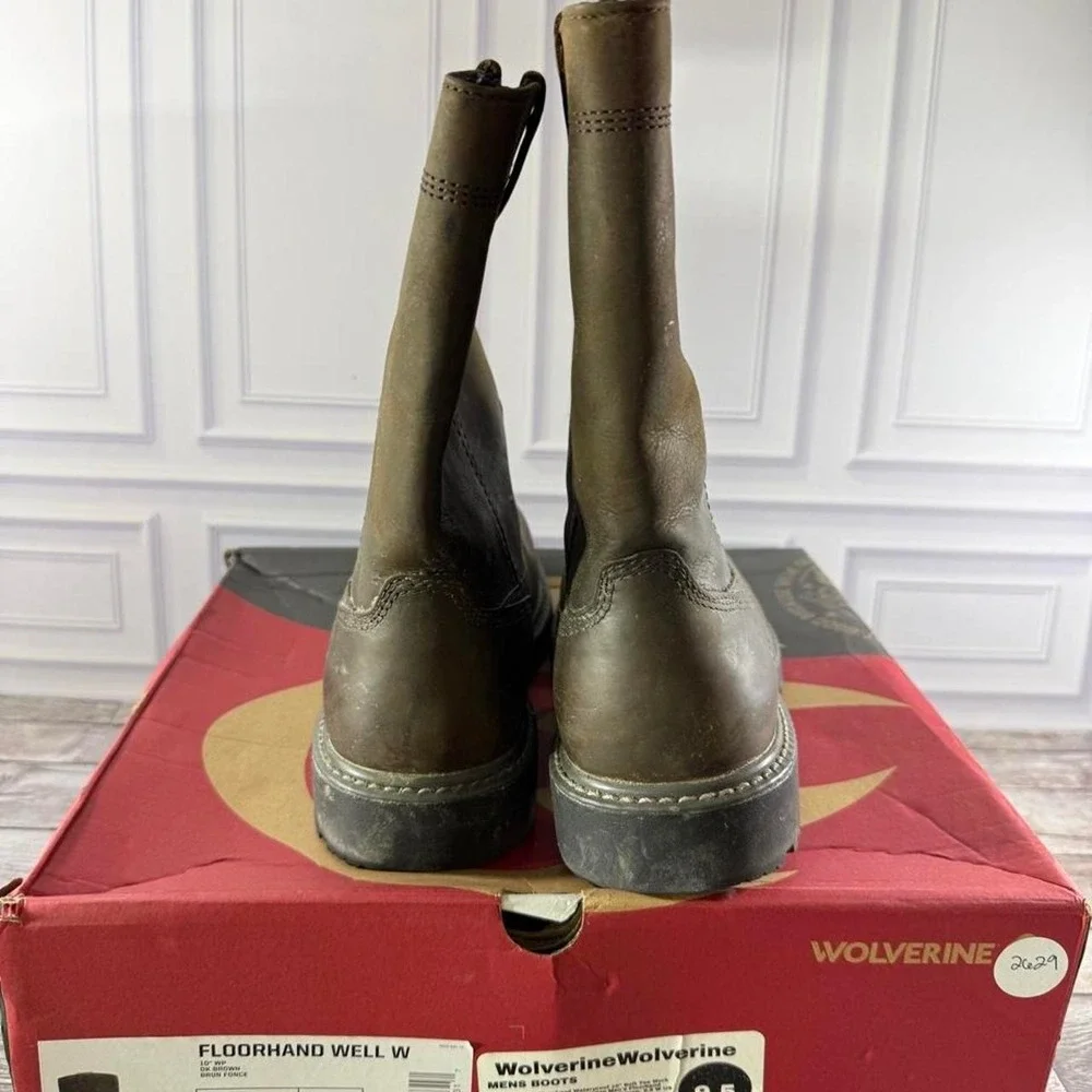 Wolverine Floorhand Well W Waterproof Leather Work Boots Size US 9.5 Extra Wide